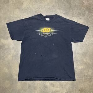 Vintage Y2k Dale Jarrett Black Nascar Distressed T-Shirt